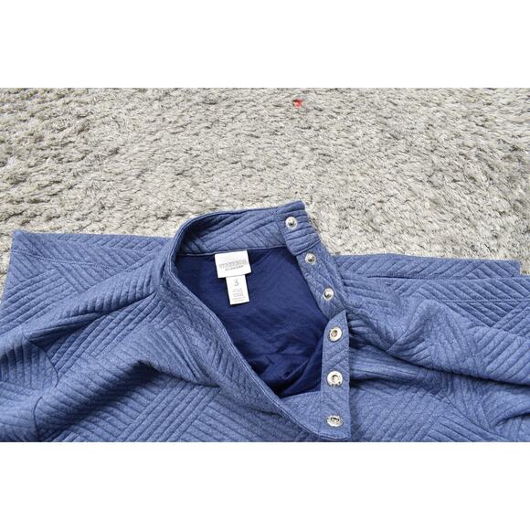 Weekends by Chico's Blue Pullover Sweater Size 3 Knit Mock Neck Long Sleeve - Picture 7 of 8